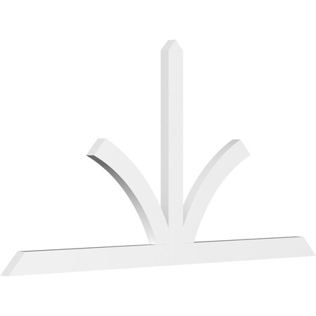 Ekena Millwork Richland Architectural Grade PVC Gable Bracket, 84"W x 42"H x 2"D x 4"F, 12/12 Pitch GBP084X42X0204RIC00